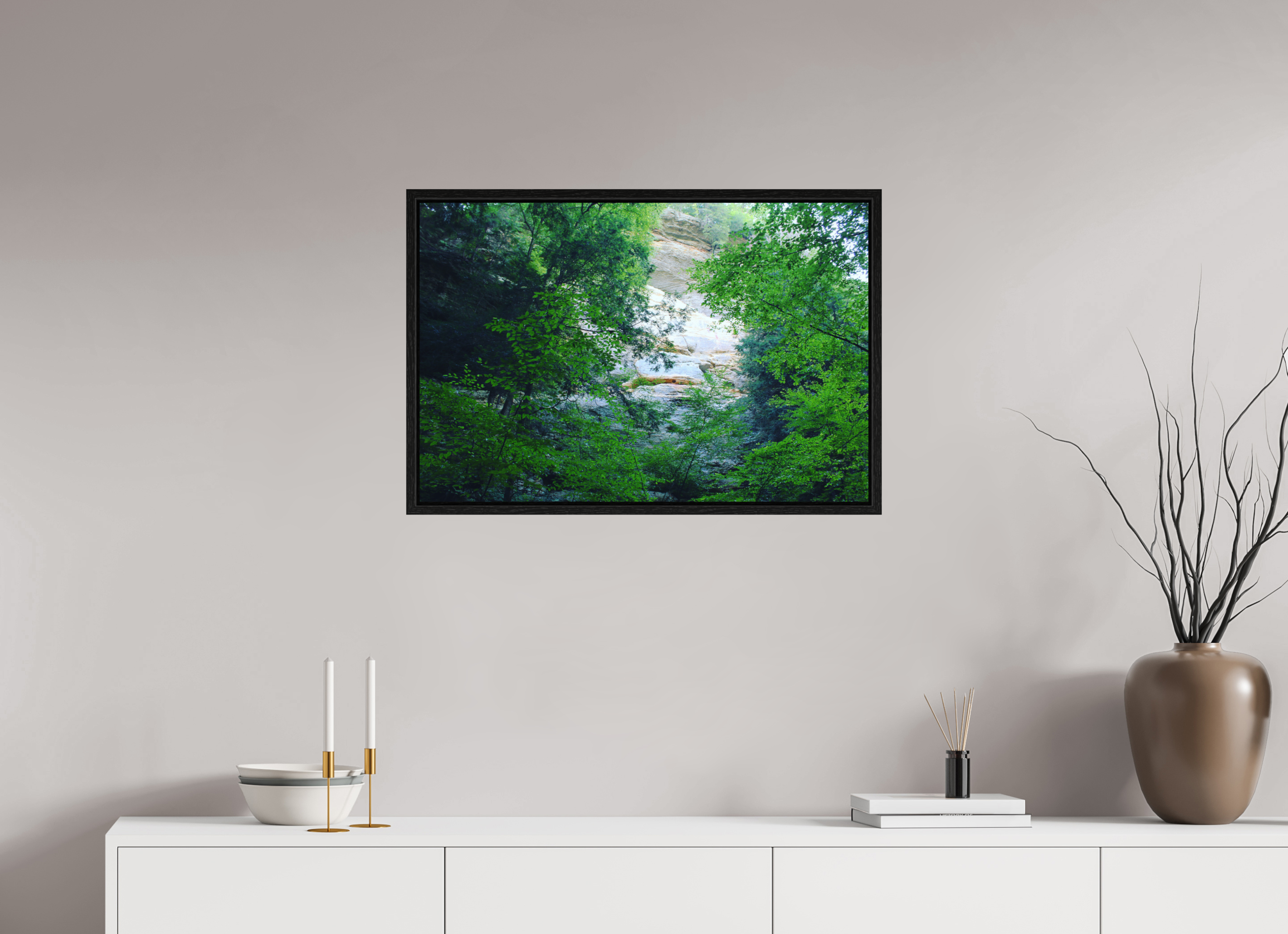 30 x 20″, Floater Frame Sanstone cliffs
