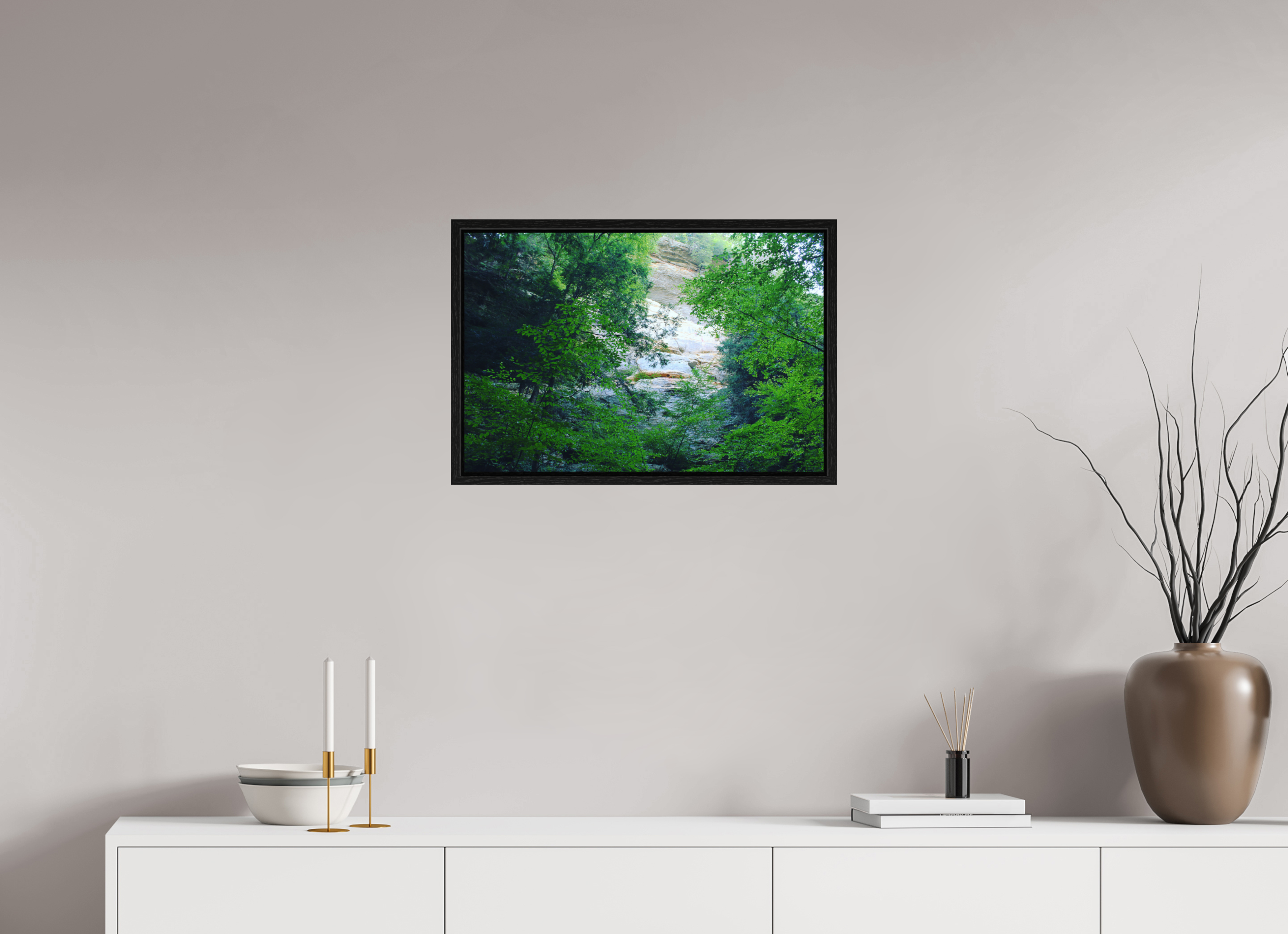 24 x 16″, Floater Frame Sanstone cliffs