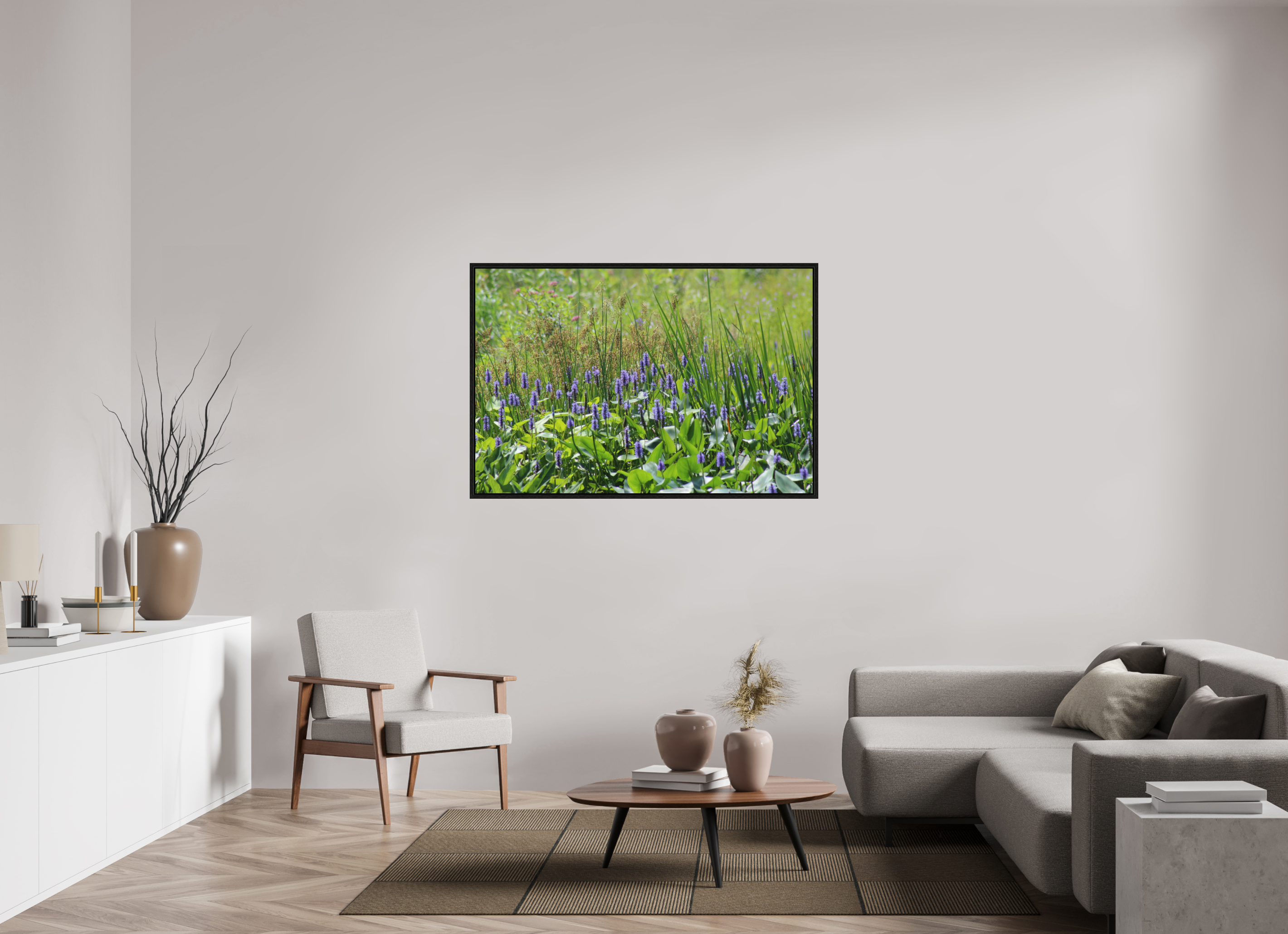 54 x 36″, Floater Frame Pickeralweed pond