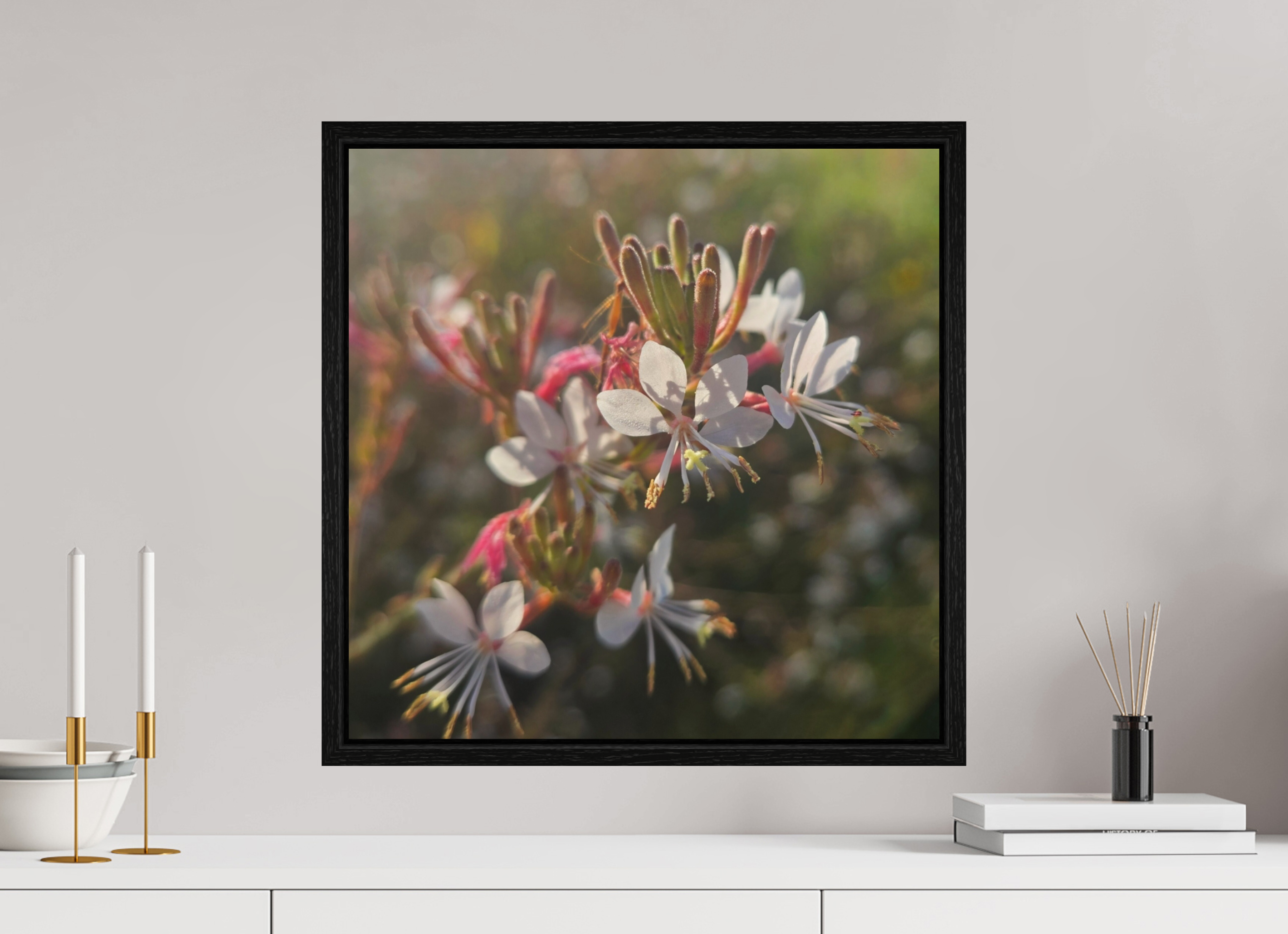 20 x 20″, Floater Frame Morning light