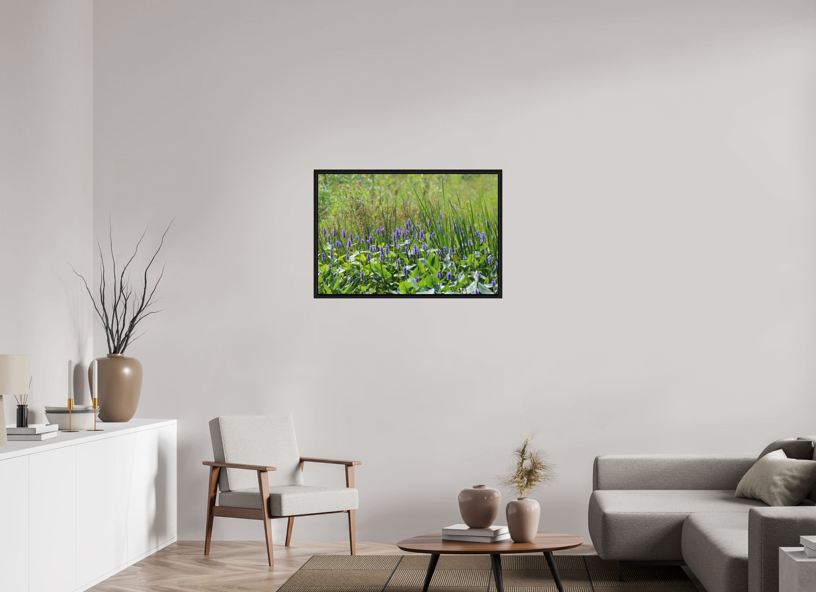 36 x 24″, Floater Frame Pickeralweed pond
