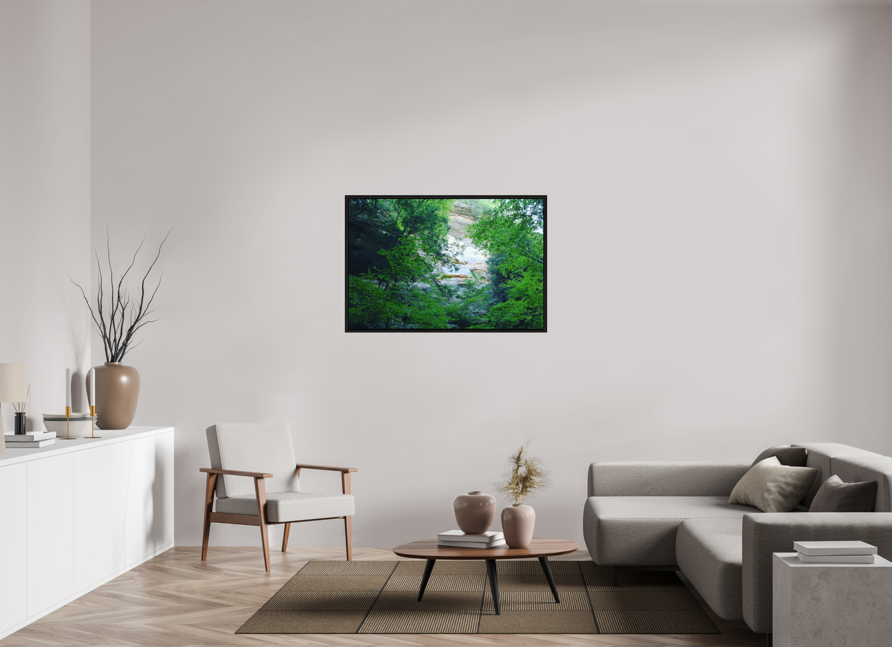 45 x 30″, Floater Frame Sanstone cliffs