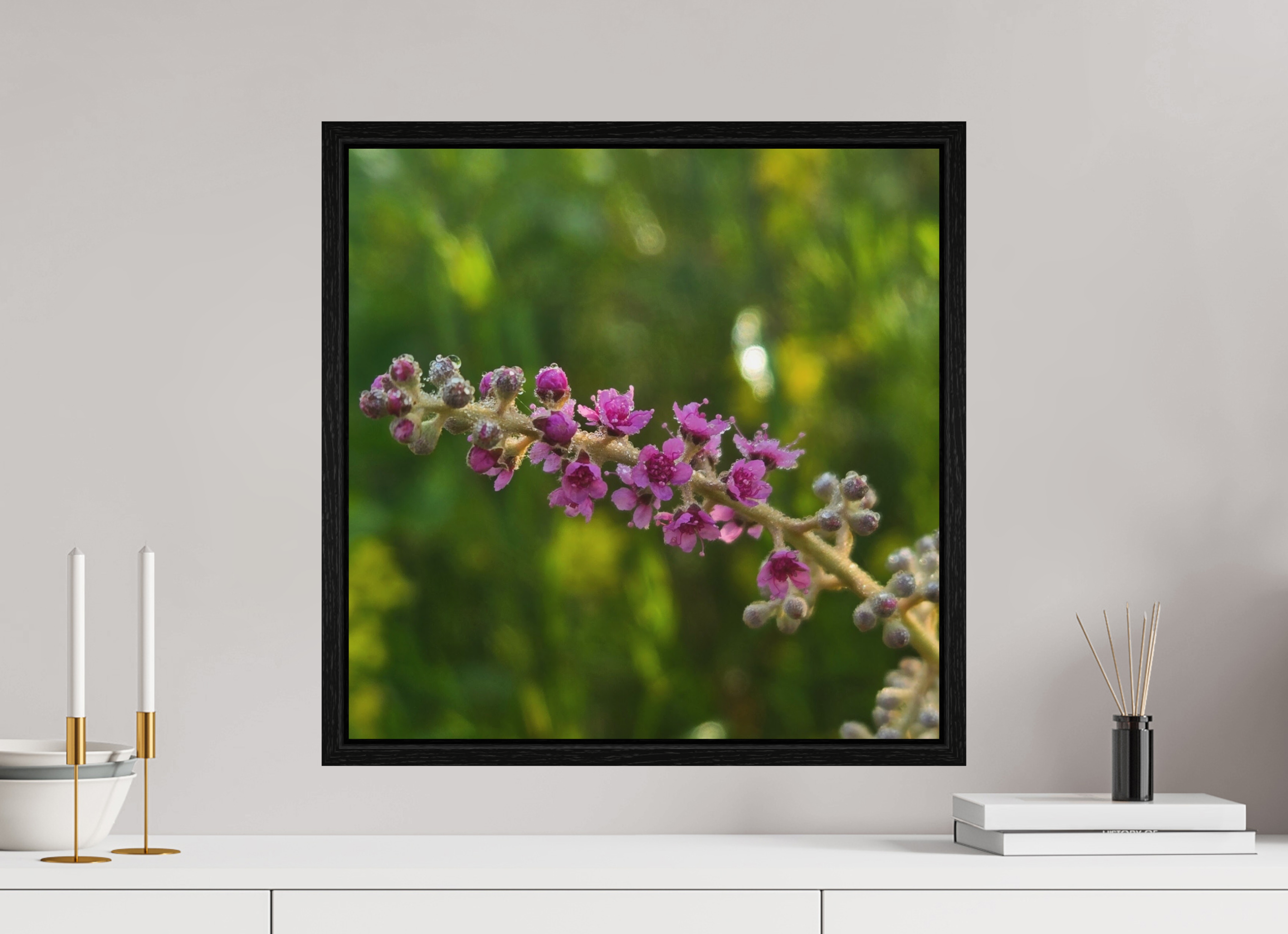 20 x 20″, Floater Frame Meadowsweet dew
